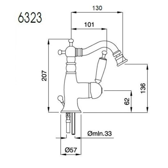 bugnatese oxford 6323 lx bidet bateria jednoruc kovovy kohutik swarovski luxusna kupelna sanitarna chrom bronz med zlato vintage mediteransky retro.jpg